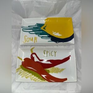 Crate & Barrel Sweet Sour Spicy Salty Rectangular Summer Serving Dishes